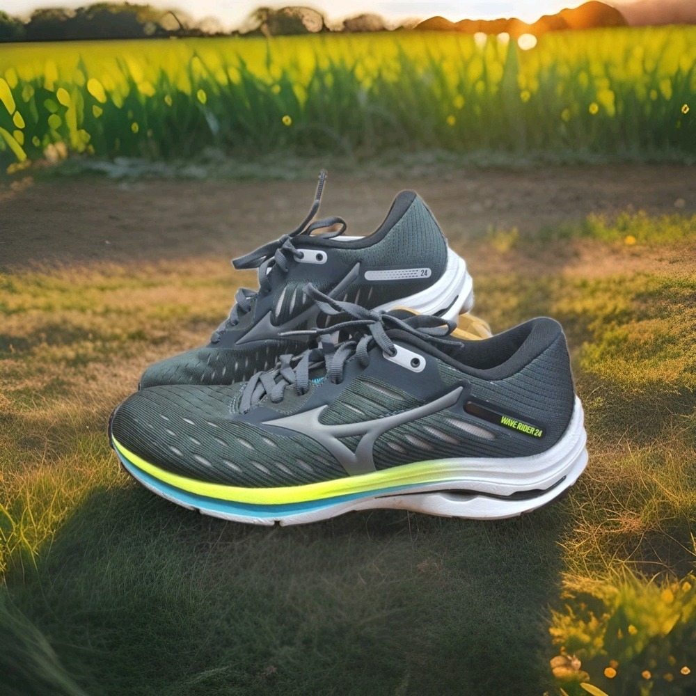 Women's Mizuno Wave Rider 23 Running Shoes Sneakers Size 7 US/37 EU Gray Silver